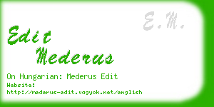 edit mederus business card